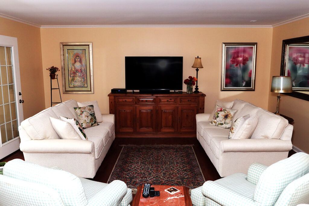 living room in duplex apartment