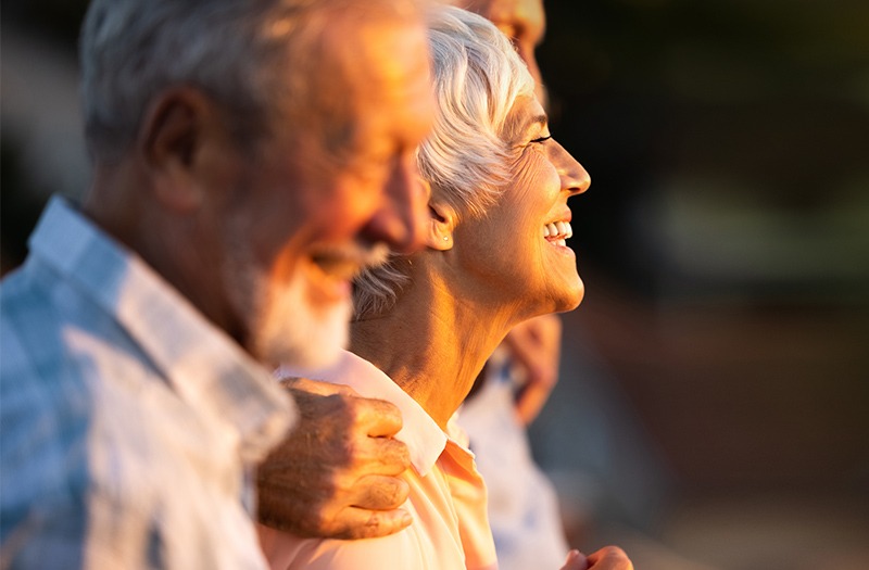 woman smiling in the sun